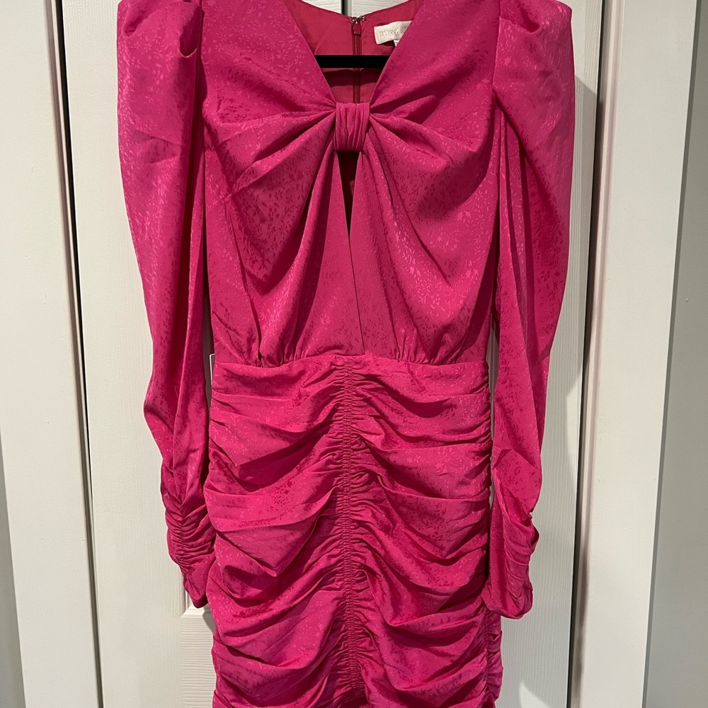 NWT Ronny Kobo Fuchsia Bow Dress (Size M) - Picture 2 of 10